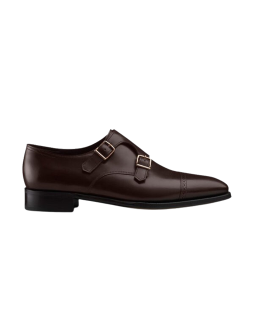 Cap toe double monk brown crust