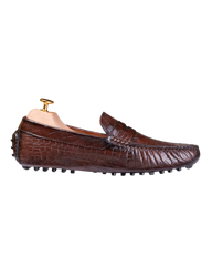 Crock print loafer brown crust